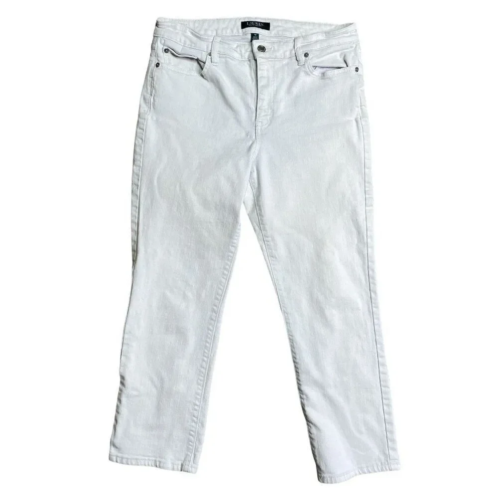 Lauren Ralph Lauren Straight Crop Jeans Size 10 White